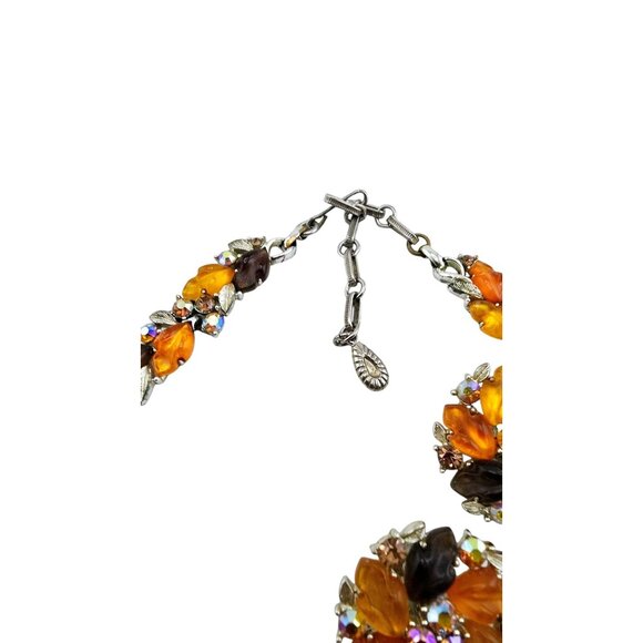 Beautiful Molded Acrylic Fall Tone Leaf Necklace and Earrings Set (A2281) - Picture 6 of 8